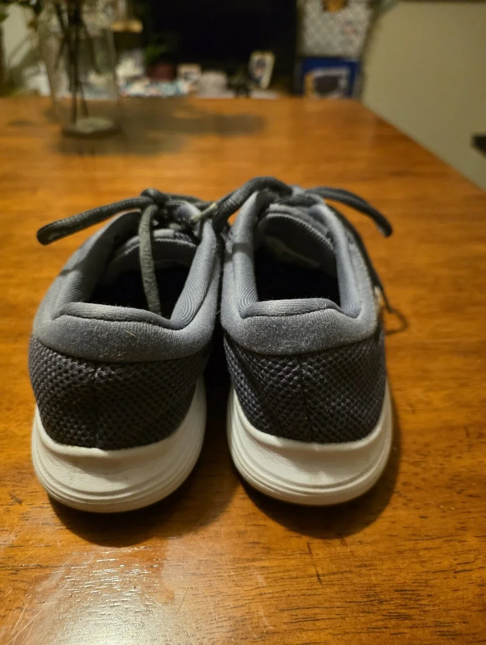 Nike Revolution 4 Dark Gray Knit Athletic Sneakers with White Soles